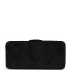 Vintage Rectangular Vanity Box Black Pony Hair Antique Gold Hardware