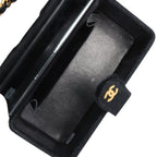 Vintage Rectangular Vanity Box Black Pony Hair Antique Gold Hardware