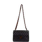 Vintage Jumbo Classic Single Flap Bag Black Lambskin Tortoiseshell Bakelite Hardware
