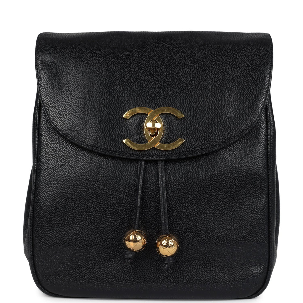 Vintage Medium CC Backpack Black Caviar Gold Hardware