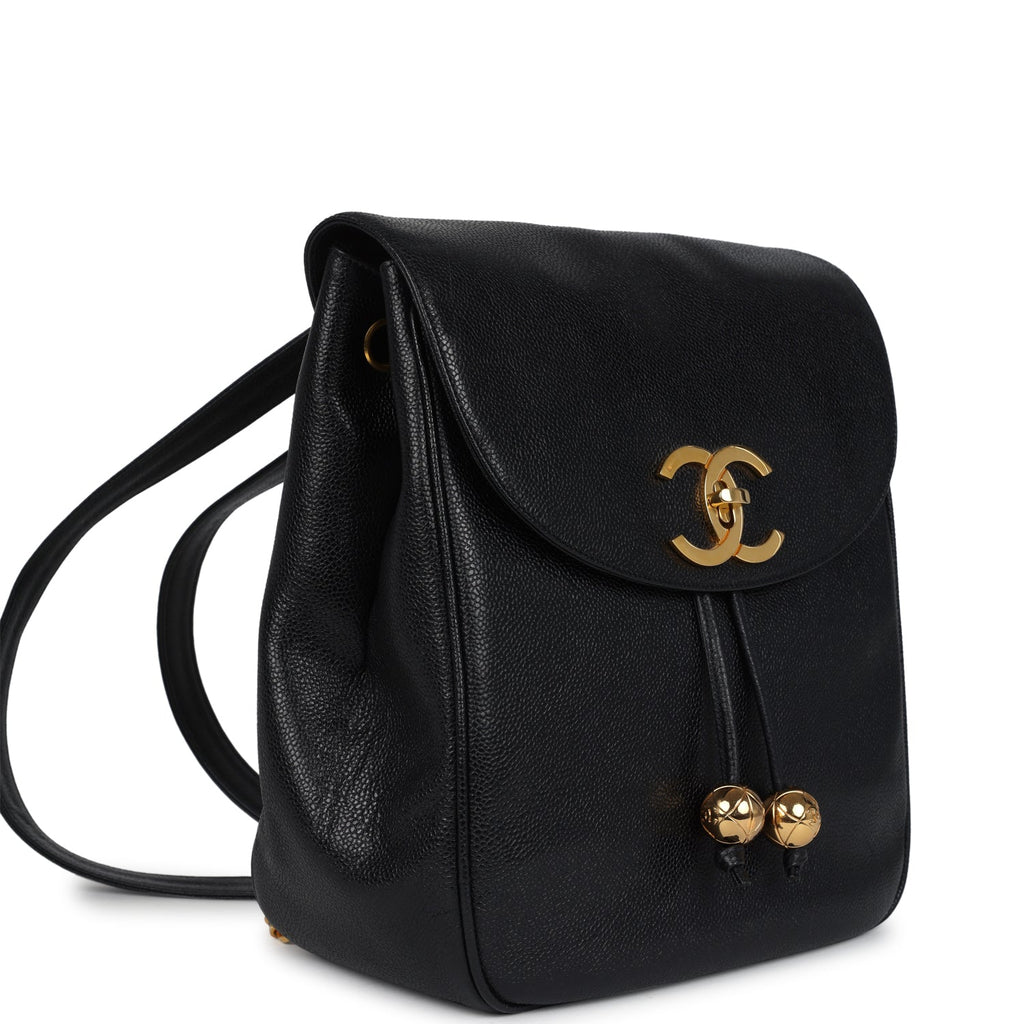 Vintage Medium CC Backpack Black Caviar Gold Hardware