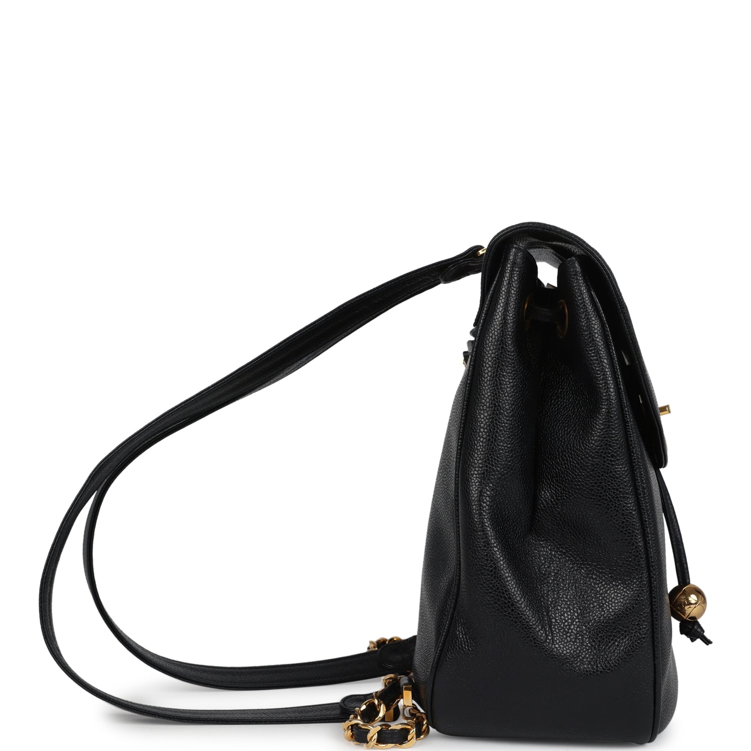Vintage Medium CC Backpack Black Caviar Gold Hardware