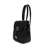 Vintage Medium CC Backpack Black Caviar Gold Hardware