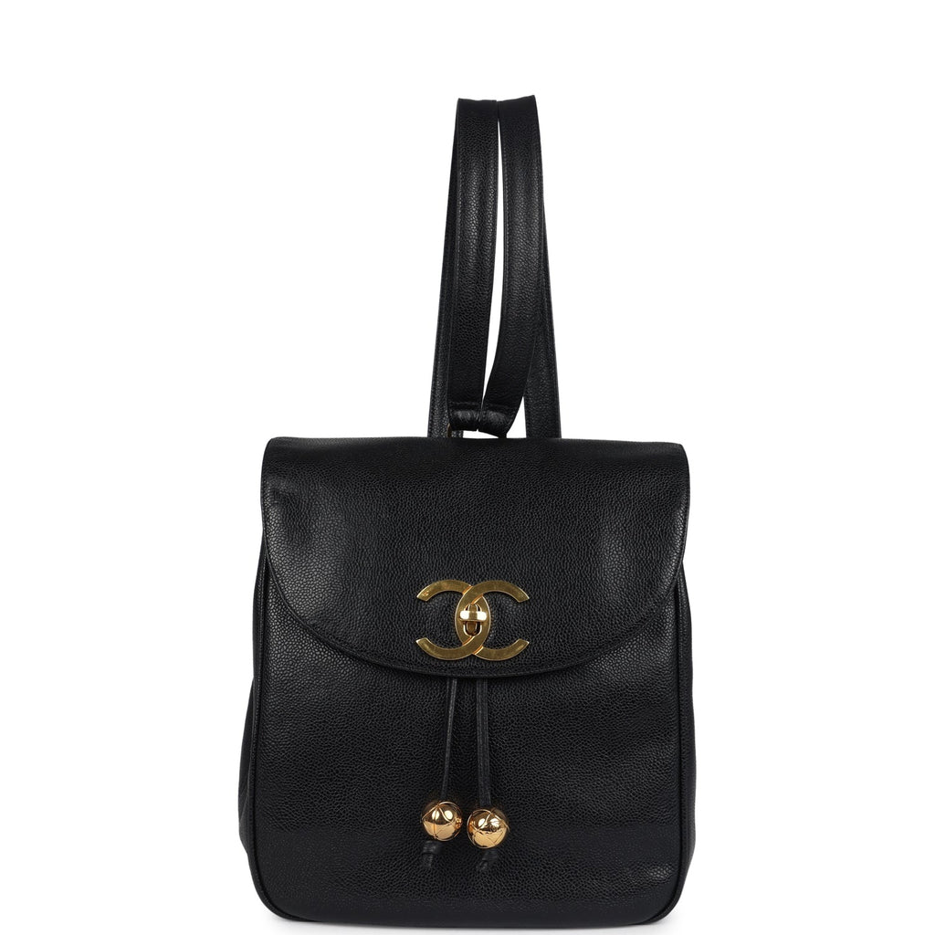Vintage Medium CC Backpack Black Caviar Gold Hardware