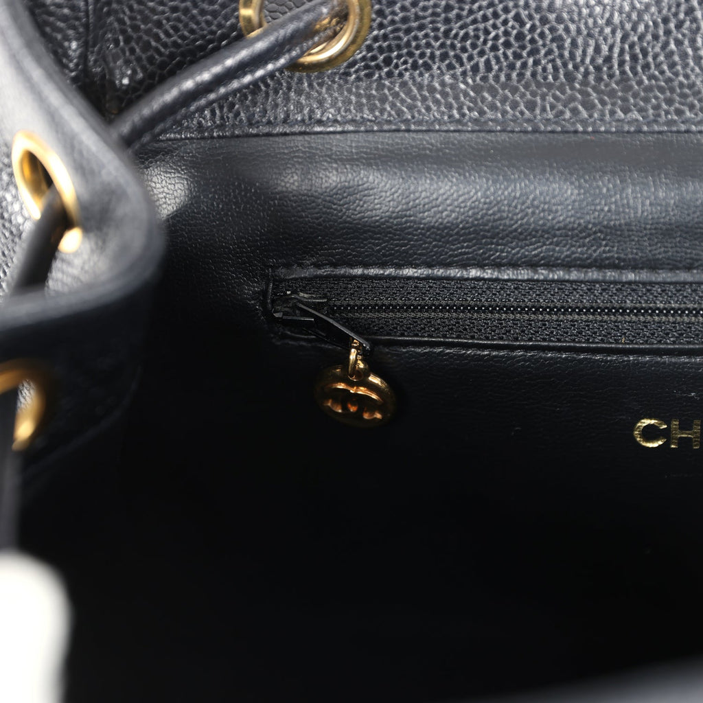 Vintage Medium CC Backpack Black Caviar Gold Hardware