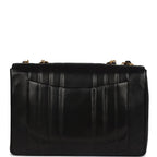 Vintage Jumbo Classic Mademoiselle Vertical Flap Black Lambskin Gold Hardware