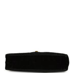 Vintage XL Classic Chevron Single Flap Bag Black Velvet Gold Hardware
