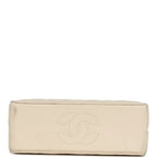 Vintage Box Clutch Bag Beige Lambskin Gold Hardware