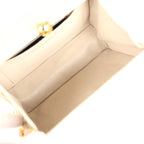 Vintage Box Clutch Bag Beige Lambskin Gold Hardware