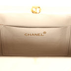 Vintage Box Clutch Bag Beige Lambskin Gold Hardware