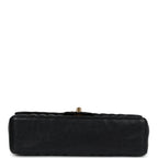Vintage Medium Vertical Flap Bag Black Caviar Gold Hardware