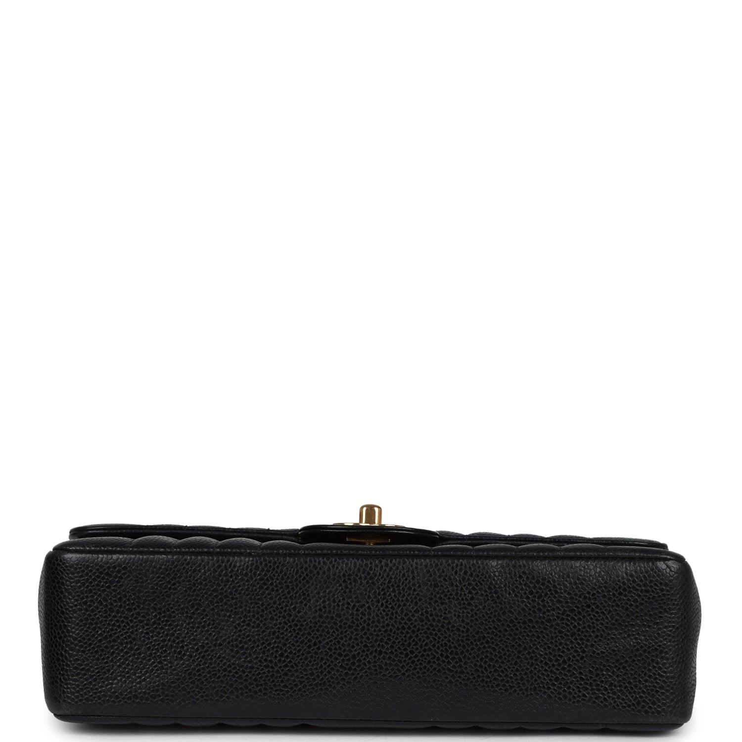 Vintage Medium Vertical Flap Bag Black Caviar Gold Hardware
