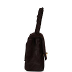 Vintage Micro Kelly Child Dark Brown Pony Hair Gold Hardware