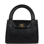 Vintage Large Kelly Black Caviar Gold Hardware