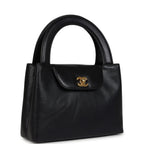 Vintage Large Kelly Black Caviar Gold Hardware