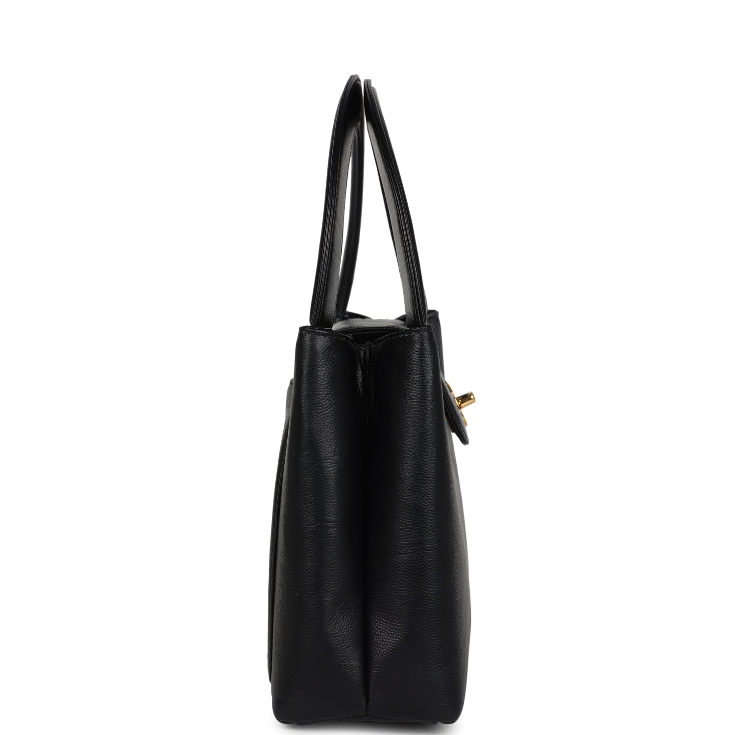 Vintage Large Kelly Black Caviar Gold Hardware