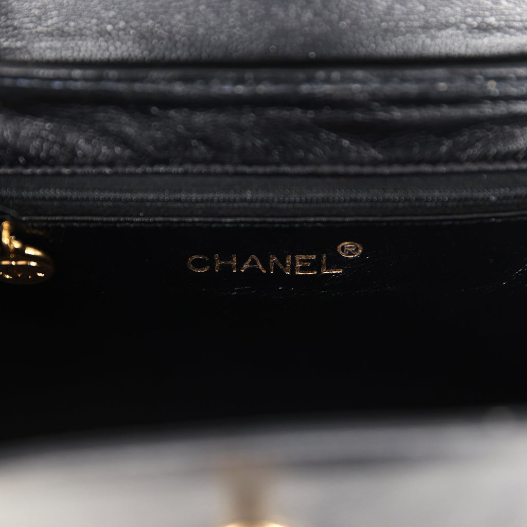 Vintage Large Kelly Black Caviar Gold Hardware