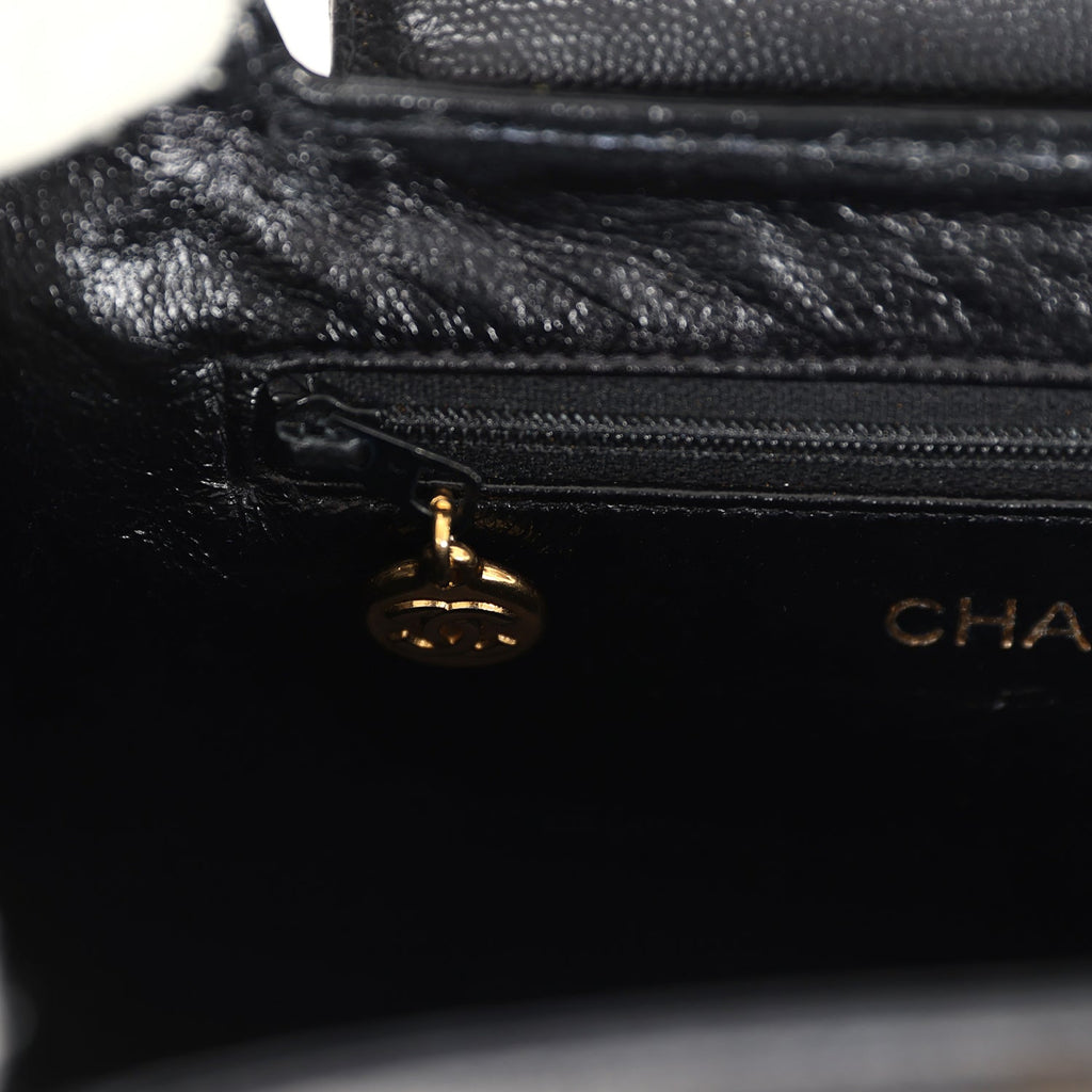 Vintage Large Kelly Black Caviar Gold Hardware