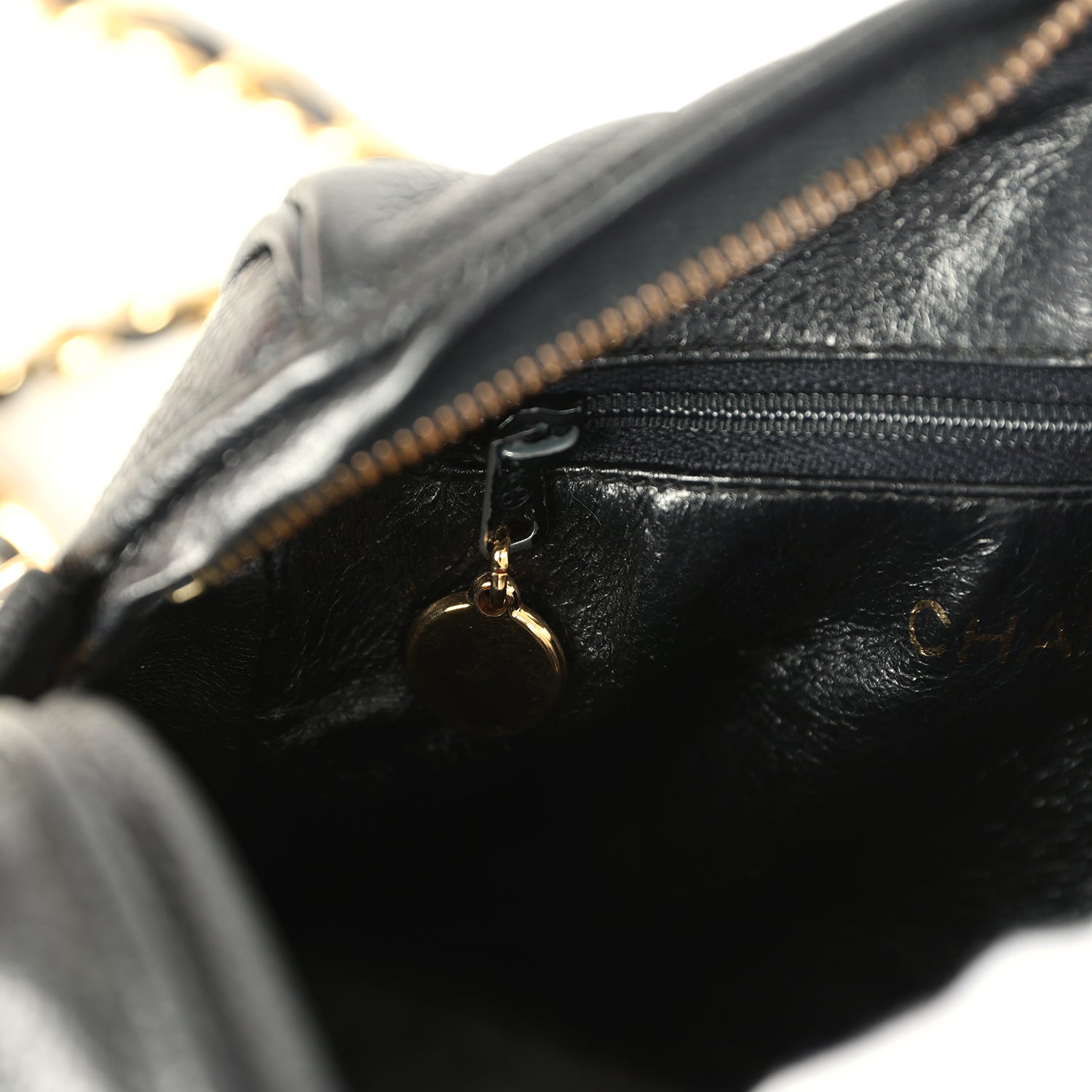 Vintage Mini Diagonal Quilted Camera Bag Black Caviar Gold Hardware