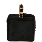 Vintage Square Vanity Box Black Pony Hair Antique Gold Hardware