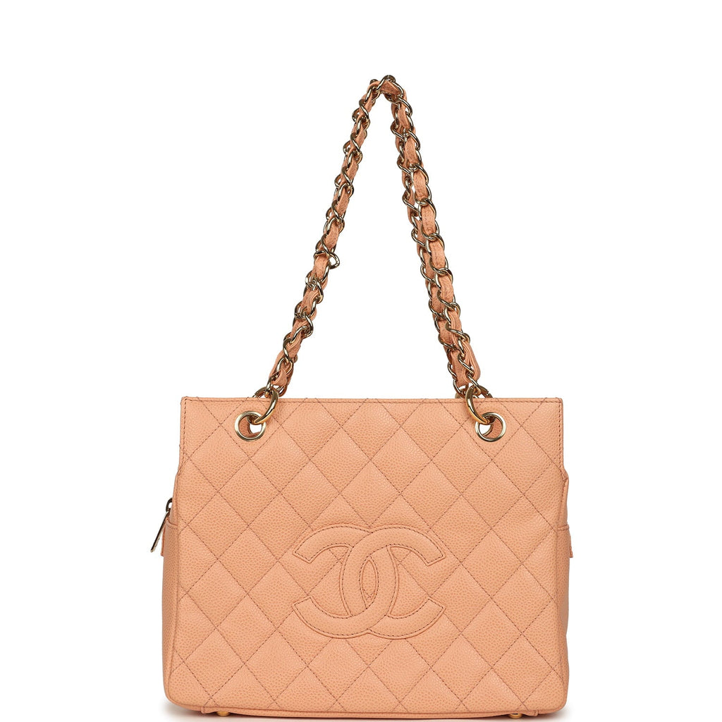 Vintage Petite Timeless CC Shopping Tote Pink Caviar Gold Hardware