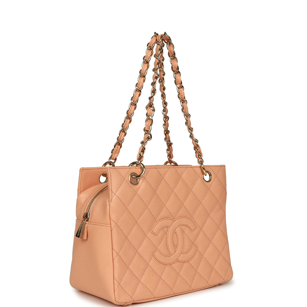 Vintage Petite Timeless CC Shopping Tote Pink Caviar Gold Hardware