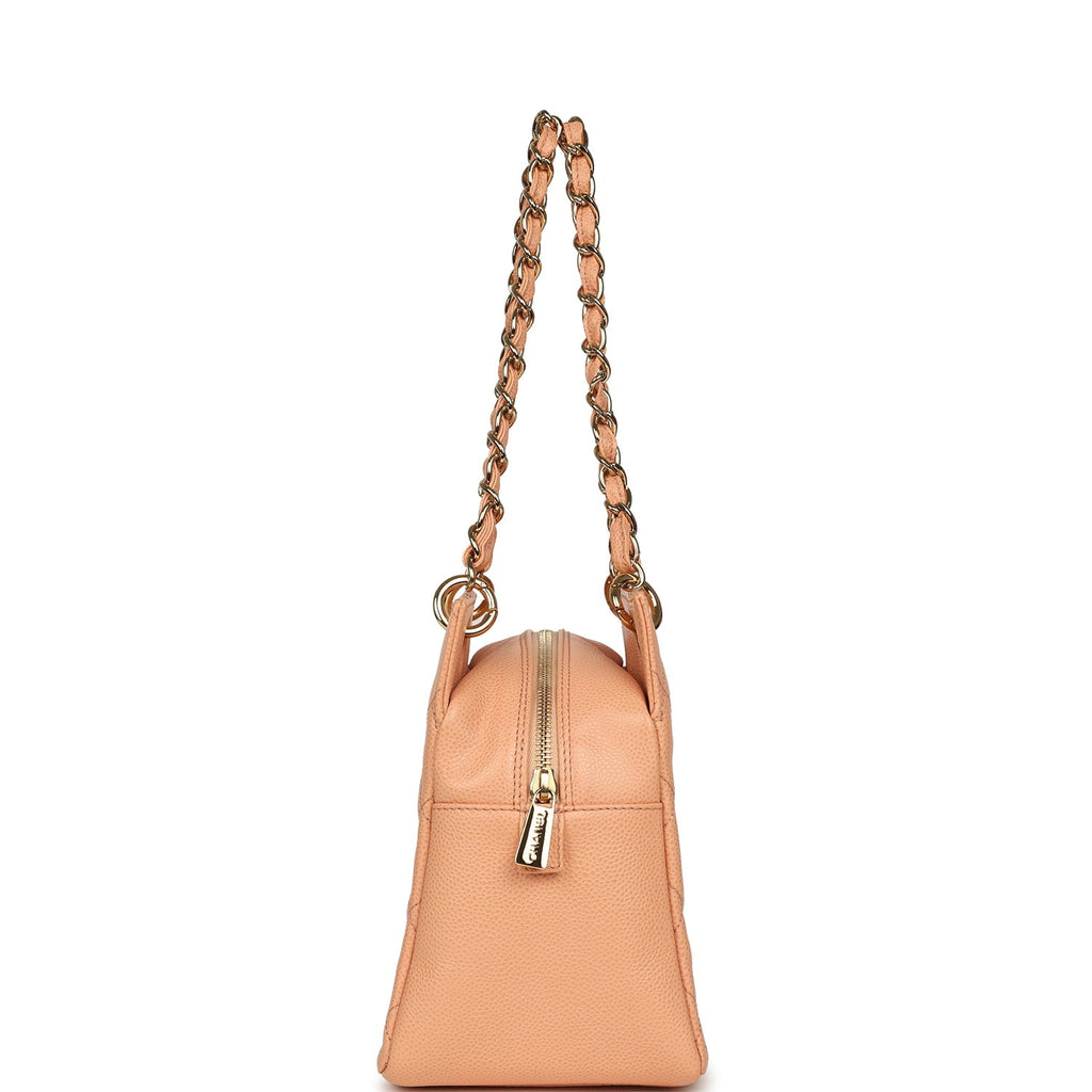 Vintage Petite Timeless CC Shopping Tote Pink Caviar Gold Hardware