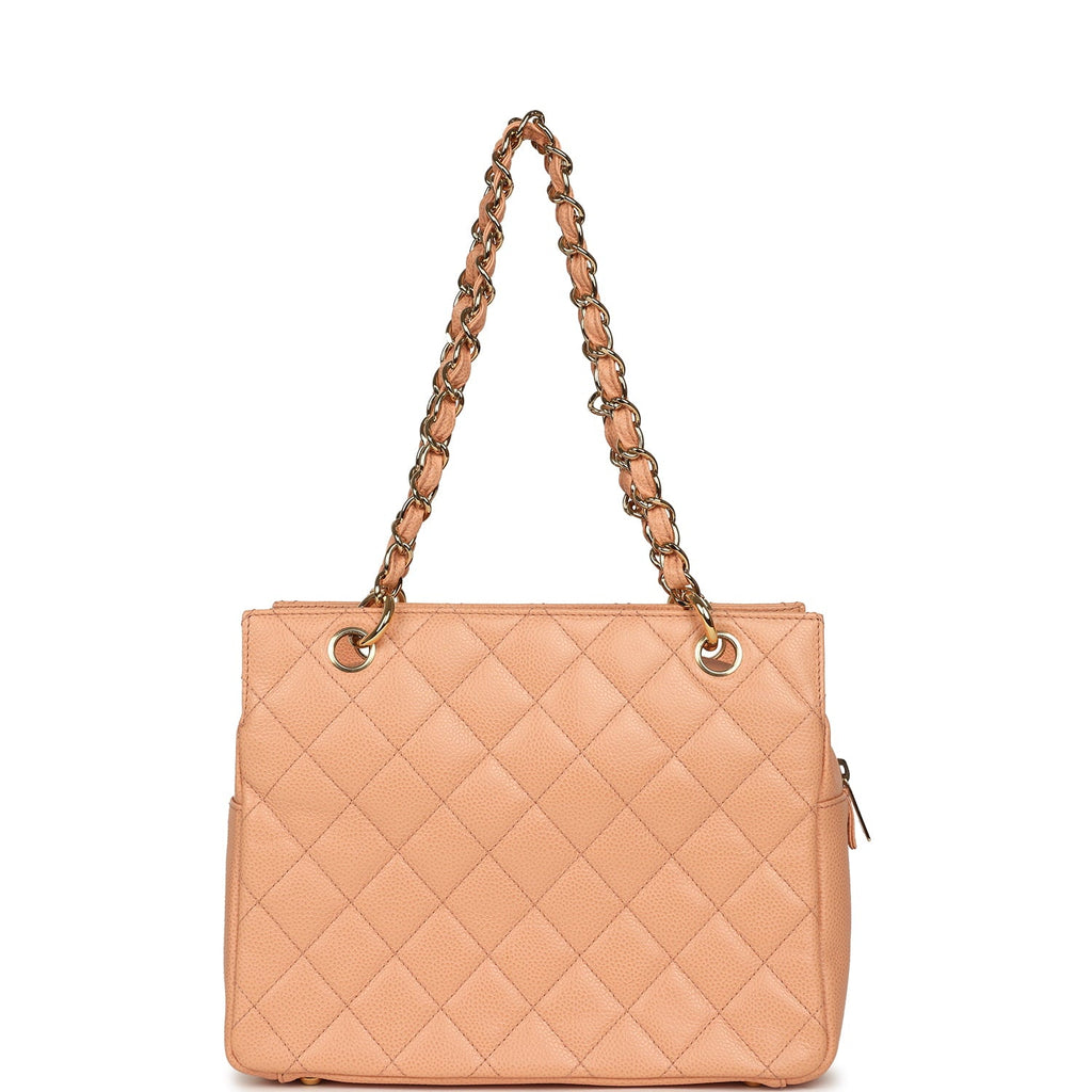 Vintage Petite Timeless CC Shopping Tote Pink Caviar Gold Hardware