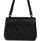 Vintage Mini Envelope Flap Bag Black Lambskin Black Hardware