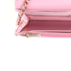 Classic Wallet On Chain WOC Pink Multicolored Tweed Gold Hardware