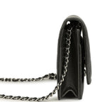 Wallet On Chain WOC Metallic Grey Lambskin Silver Hardware