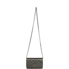 Wallet On Chain WOC Metallic Grey Lambskin Silver Hardware