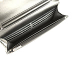 Wallet On Chain WOC Metallic Grey Lambskin Silver Hardware