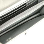 Trendy Top Handle Wallet On Chain WOC Metallic Silver Shiny Caviar Silver Hardware