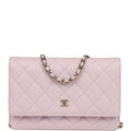 Wallet On Chain WOC Lilac Shiny Caviar Light Gold Hardware
