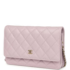 Wallet On Chain WOC Lilac Shiny Caviar Light Gold Hardware