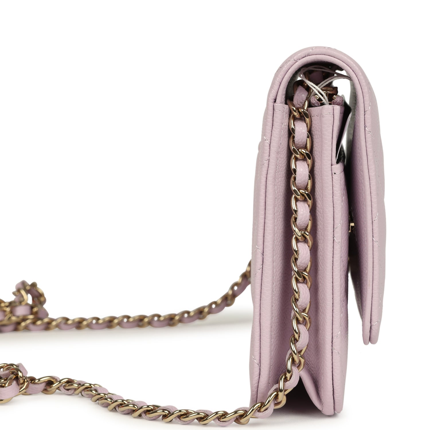Wallet On Chain WOC Lilac Shiny Caviar Light Gold Hardware