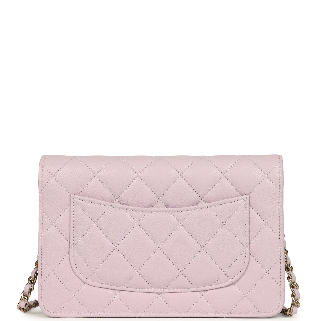 Wallet On Chain WOC Lilac Shiny Caviar Light Gold Hardware