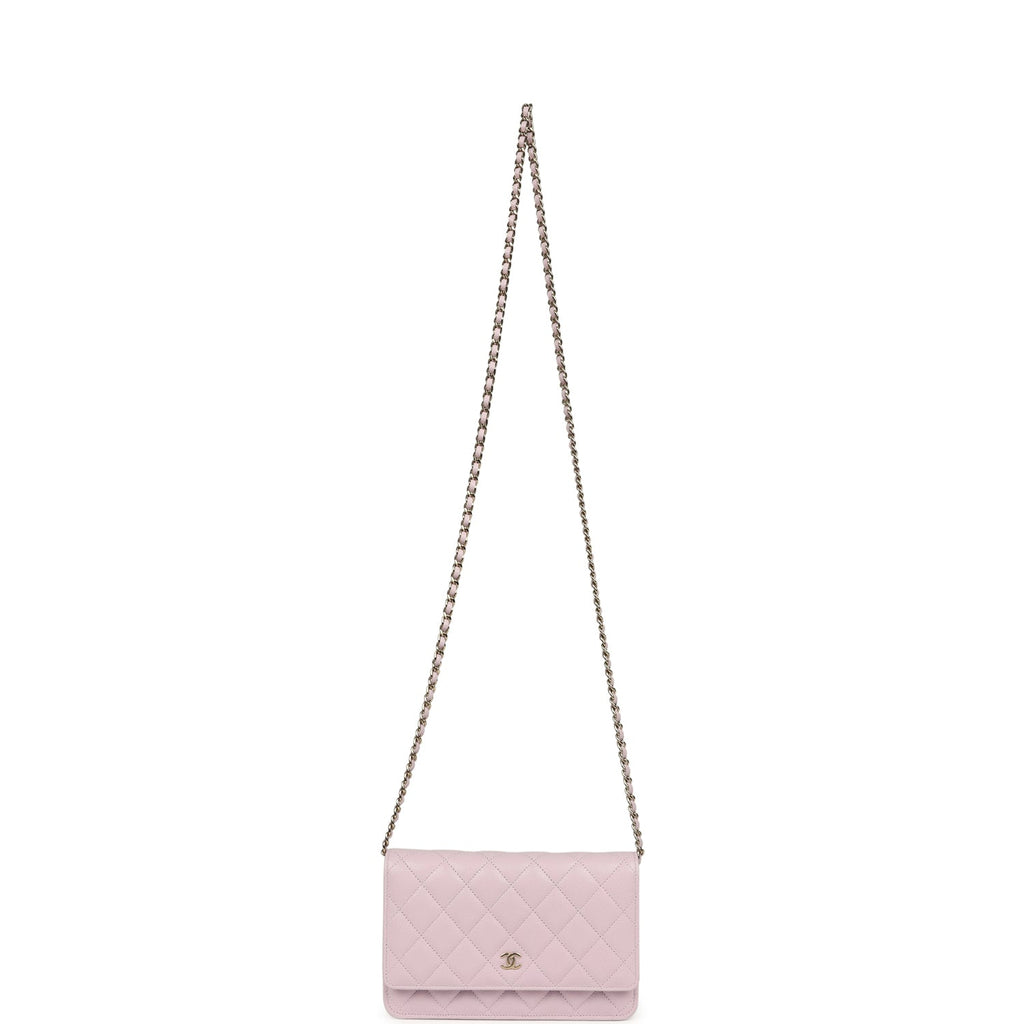 Wallet On Chain WOC Lilac Shiny Caviar Light Gold Hardware