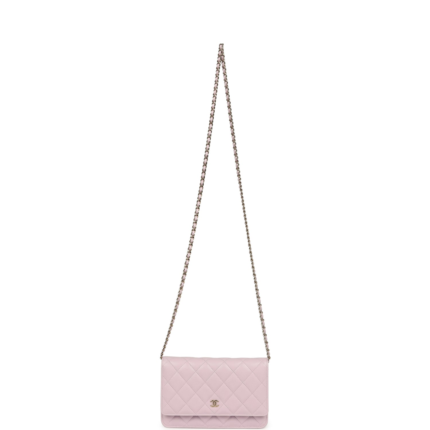 Wallet On Chain WOC Lilac Shiny Caviar Light Gold Hardware