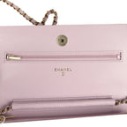 Wallet On Chain WOC Lilac Shiny Caviar Light Gold Hardware