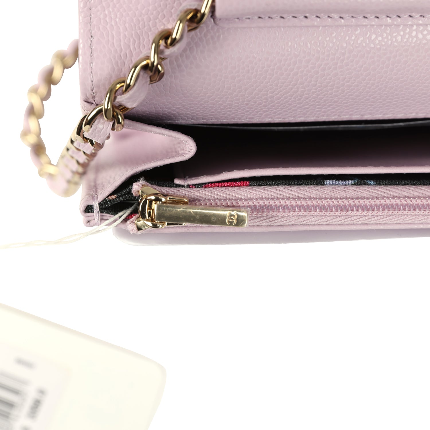 Wallet On Chain WOC Lilac Shiny Caviar Light Gold Hardware