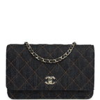 Wallet On Chain WOC Dark Blue Denim Light Gold Hardware