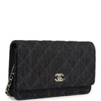 Wallet On Chain WOC Dark Blue Denim Light Gold Hardware