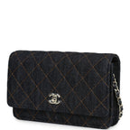 Wallet On Chain WOC Dark Blue Denim Light Gold Hardware