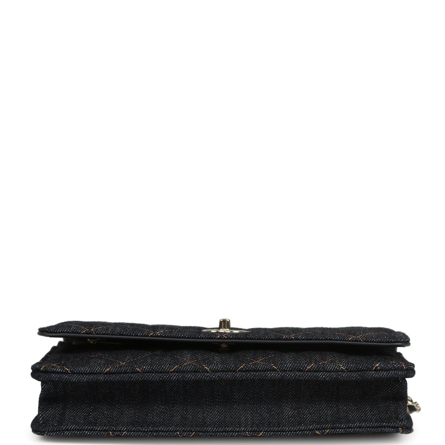 Wallet On Chain WOC Dark Blue Denim Light Gold Hardware