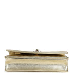 Trendy Top Handle Wallet On Chain WOC Metallic Gold Shiny Caviar Light Gold Hardware
