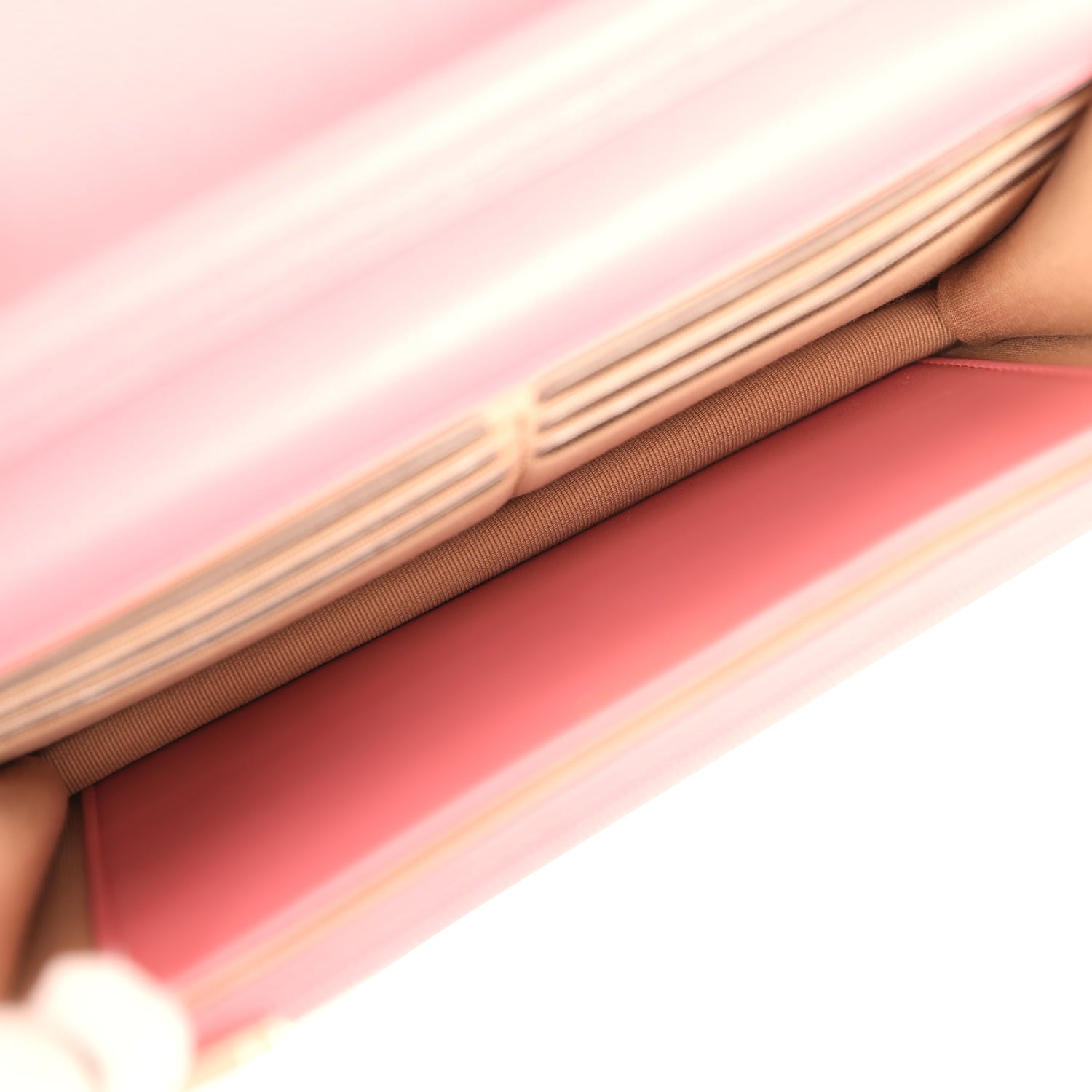 Classic Wallet On Chain WOC Pink Caviar Brushed Gold Hardware
