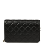 Wallet On Chain WOC Black Lambskin Light Gold Hardware