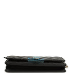 Wallet On Chain WOC Black Lambskin Light Gold Hardware